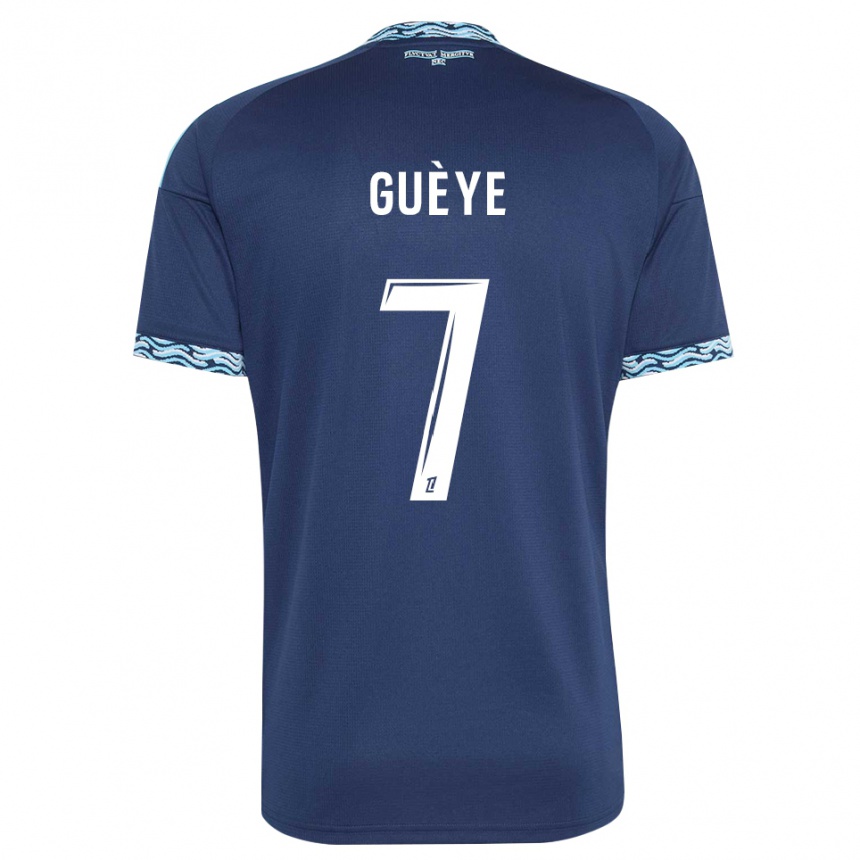 ילדים כדורגל Siny Guèye #7 כחול פלדה לבן ג'רזי ביתית 2026/27