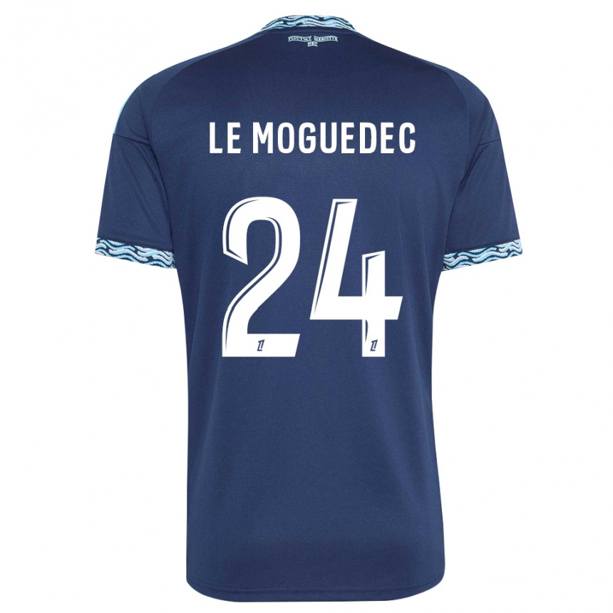 ילדים כדורגל Anaële Le Moguedec #24 כחול פלדה לבן ג'רזי ביתית 2026/27