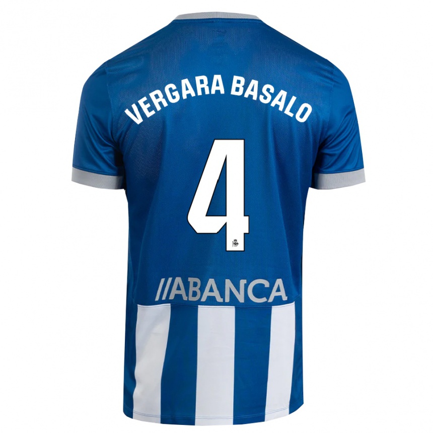 ילדים כדורגל David Vergara Basalo #4 כחול אפור לבן ג'רזי ביתית 2026/27