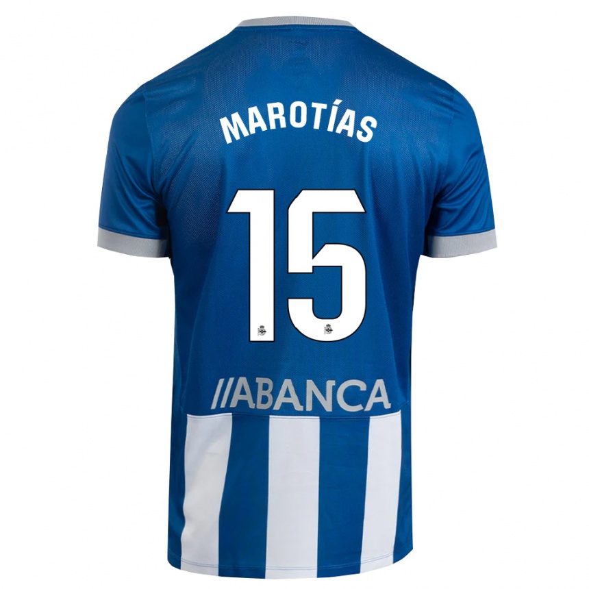 ילדים כדורגל Oscar Marotías #15 כחול אפור לבן ג'רזי ביתית 2026/27