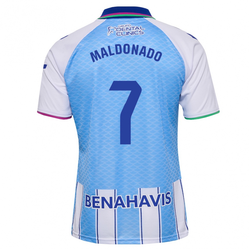 ילדים כדורגל Fran Maldonado #7 כחול שמיים עמוק לבן ג'רזי ביתית 2026/27