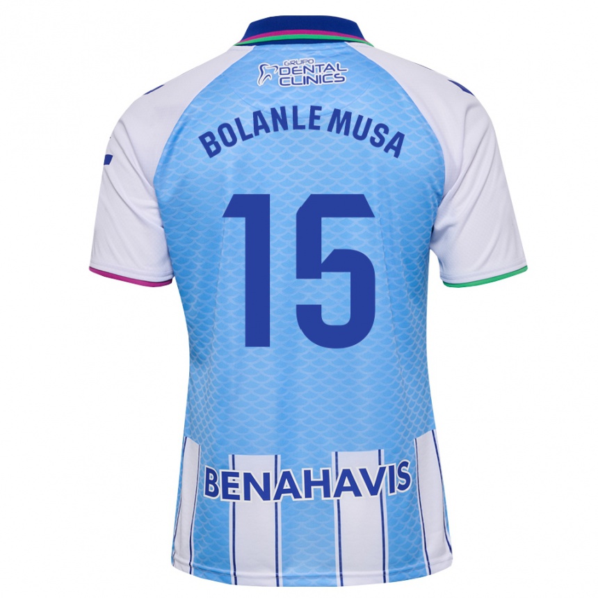 ילדים כדורגל Wahab Bolanle Musa #15 כחול שמיים עמוק לבן ג'רזי ביתית 2026/27