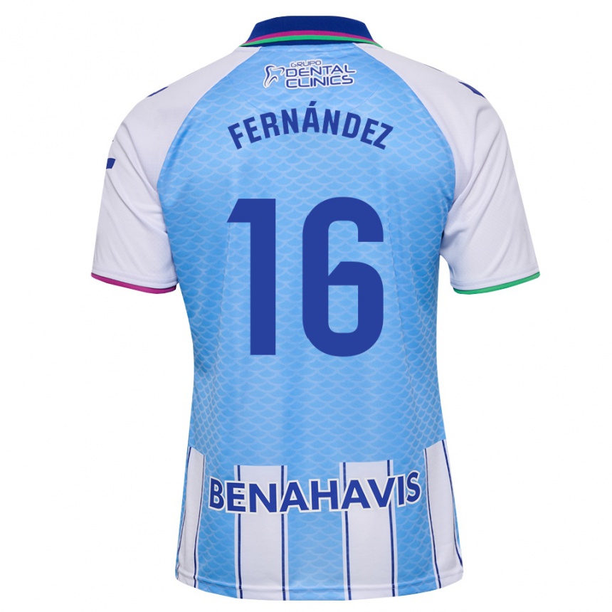 ילדים כדורגל José Fernández #16 כחול שמיים עמוק לבן ג'רזי ביתית 2026/27