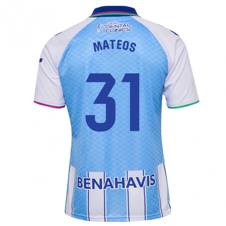 ילדים כדורגל Álex Mateos #31 כחול שמיים עמוק לבן ג'רזי ביתית 2026/27