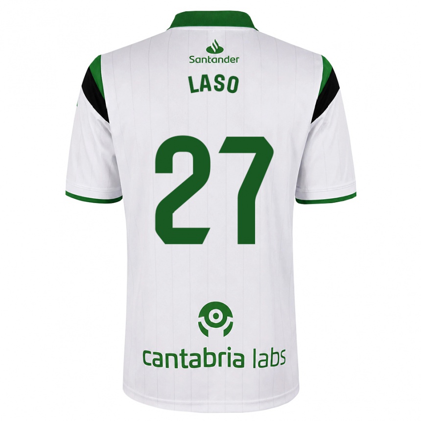 ילדים כדורגל Alejandro Laso #27 לבן ירוק שחור ג'רזי ביתית 2026/27