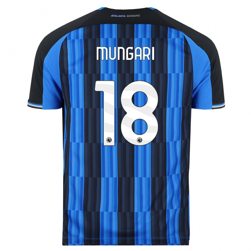 ילדים כדורגל Giuseppe Mungari #18 כחול שחור אדום ג'רזי ביתית 2026/27