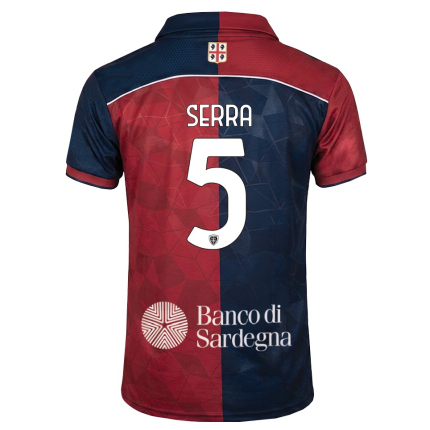 ילדים כדורגל Davide Serra #5 בורדו כחול מלכותי ג'רזי ביתית 2026/27