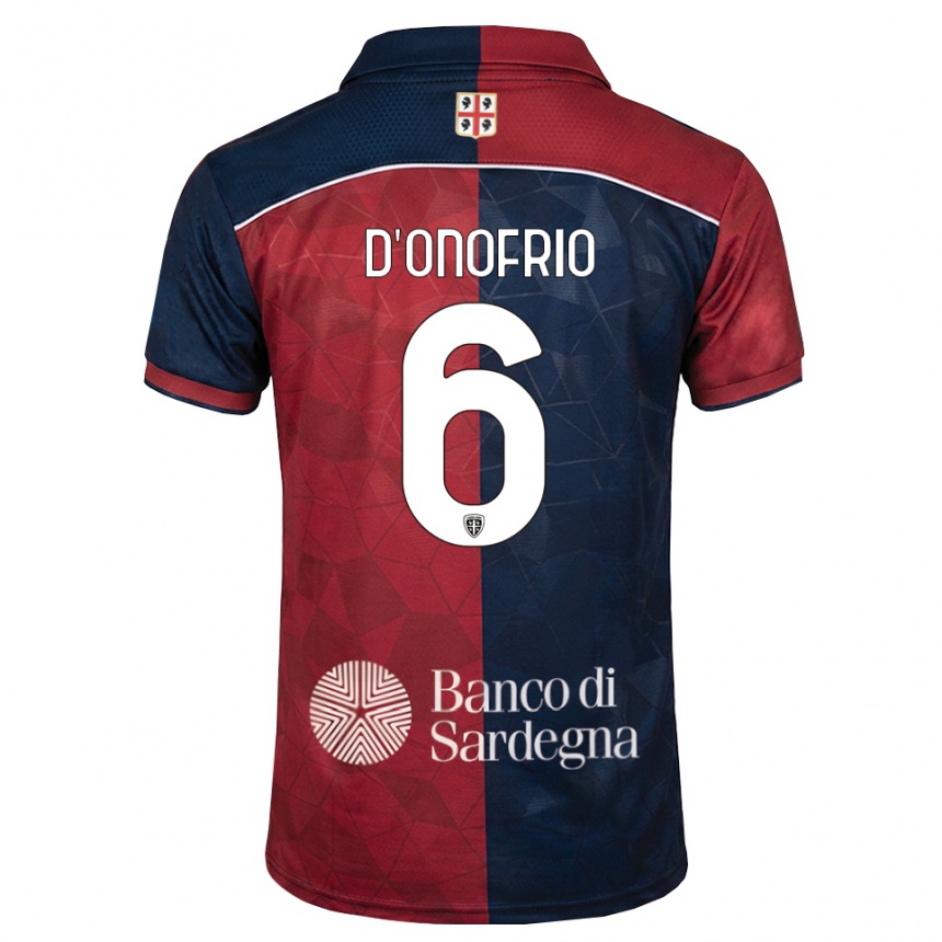 ילדים כדורגל Vincenzo D'onofrio #6 בורדו כחול מלכותי ג'רזי ביתית 2026/27