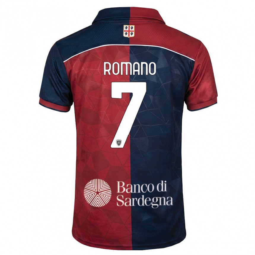 ילדים כדורגל Antonio Romano #7 בורדו כחול מלכותי ג'רזי ביתית 2026/27
