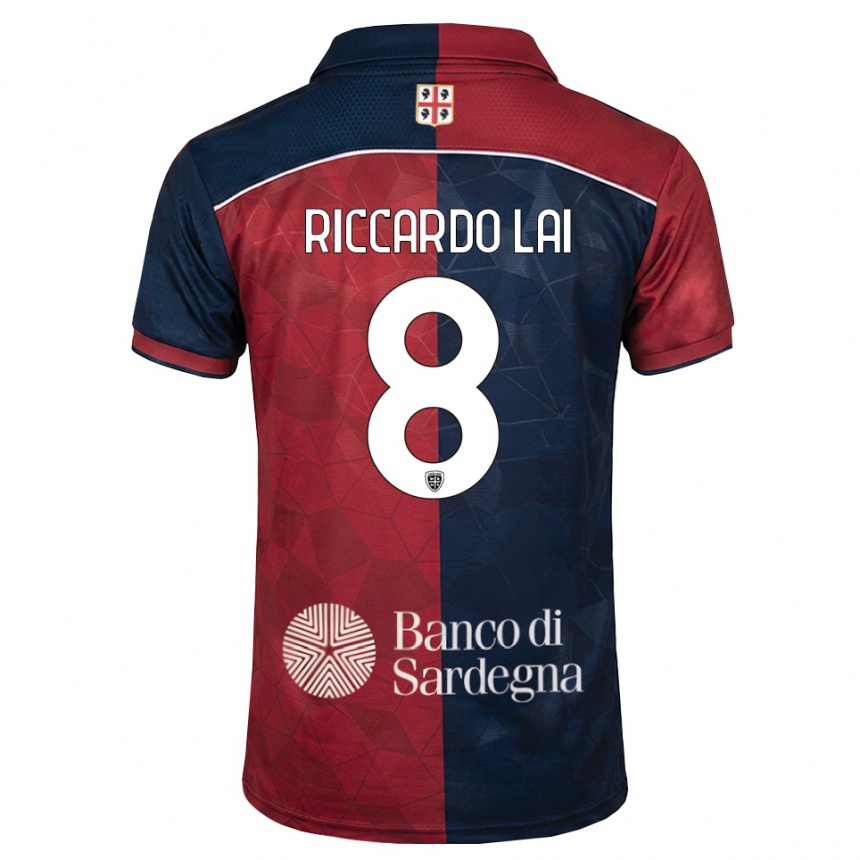 ילדים כדורגל Riccardo Lai #8 בורדו כחול מלכותי ג'רזי ביתית 2026/27