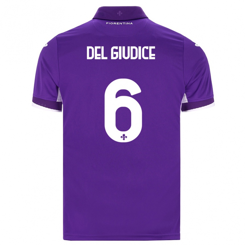 ילדים כדורגל Nicolas Del Giudice #6 סגול לבן ורוד ג'רזי ביתית 2026/27