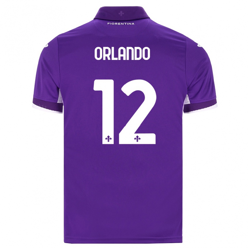 ילדים כדורגל Giulio Orlando #12 סגול לבן ורוד ג'רזי ביתית 2026/27