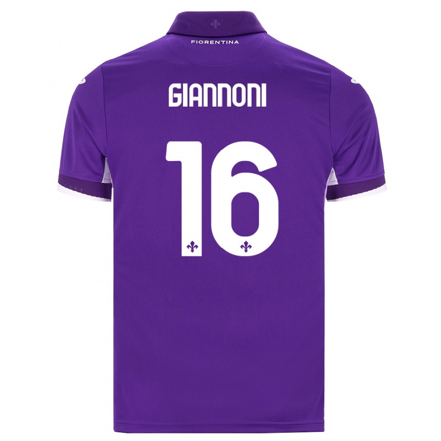 ילדים כדורגל Mattia Giannoni #16 סגול לבן ורוד ג'רזי ביתית 2026/27