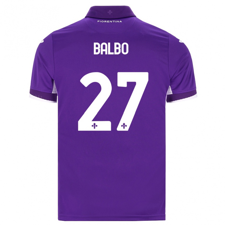 ילדים כדורגל Luis Balbo #27 סגול לבן ורוד ג'רזי ביתית 2026/27