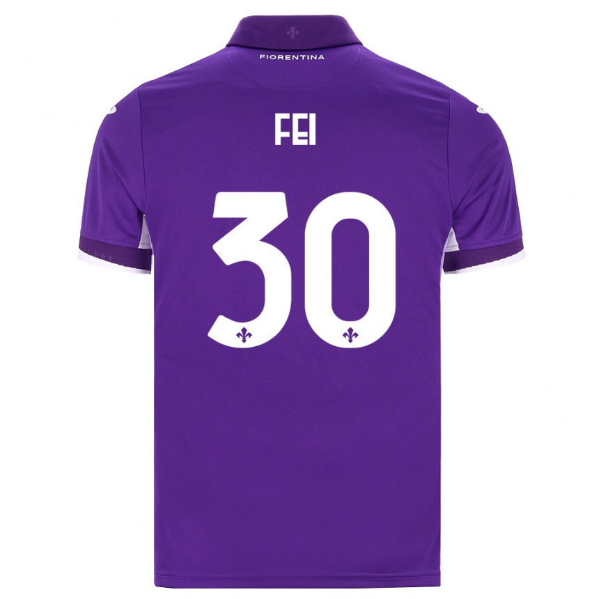 ילדים כדורגל Gianmaria Fei #30 סגול לבן ורוד ג'רזי ביתית 2026/27