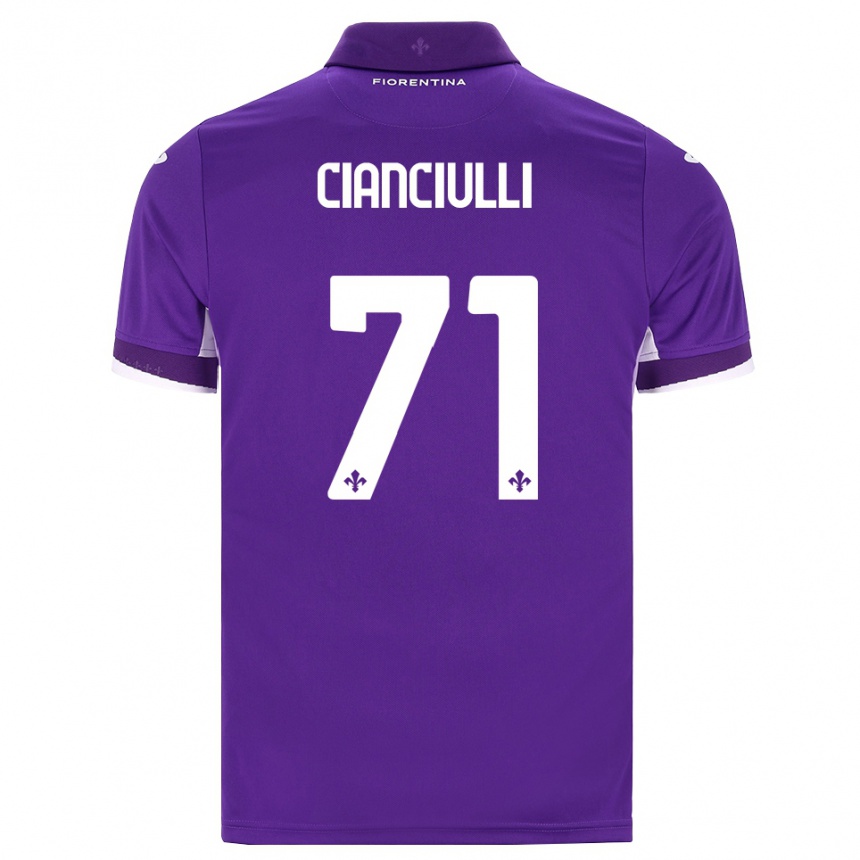 ילדים כדורגל Salvatore Cianciulli #71 סגול לבן ורוד ג'רזי ביתית 2026/27