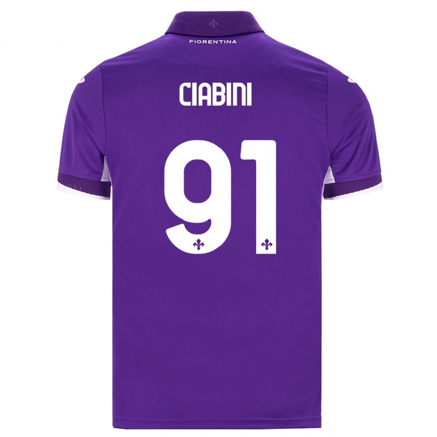 ילדים כדורגל Giulia Ciabini #91 סגול לבן ורוד ג'רזי ביתית 2026/27