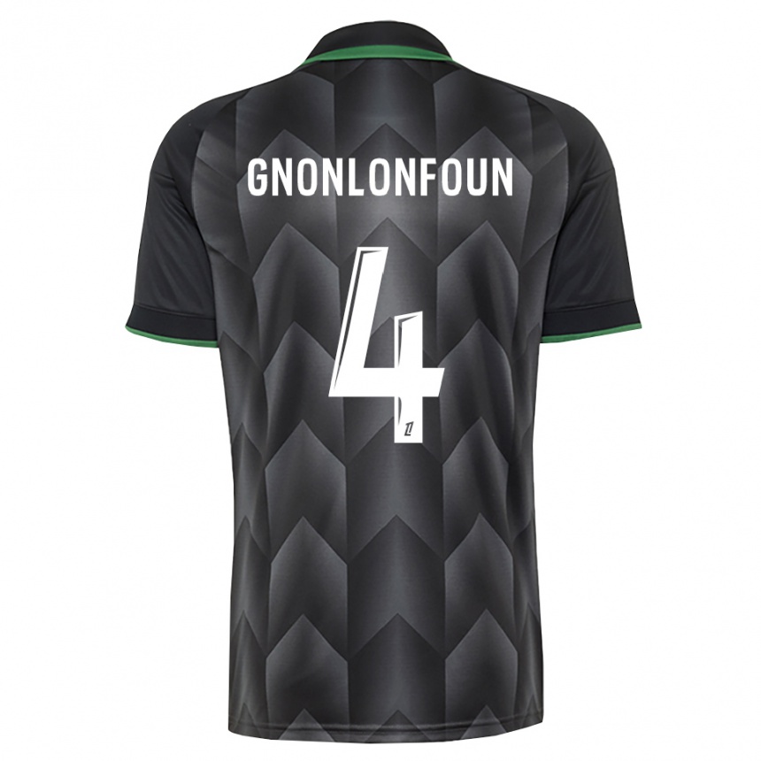 ילדים כדורגל Madi Gnonlonfoun #4 לבן שחור ירוק הרחק ג'רזי 2026/27