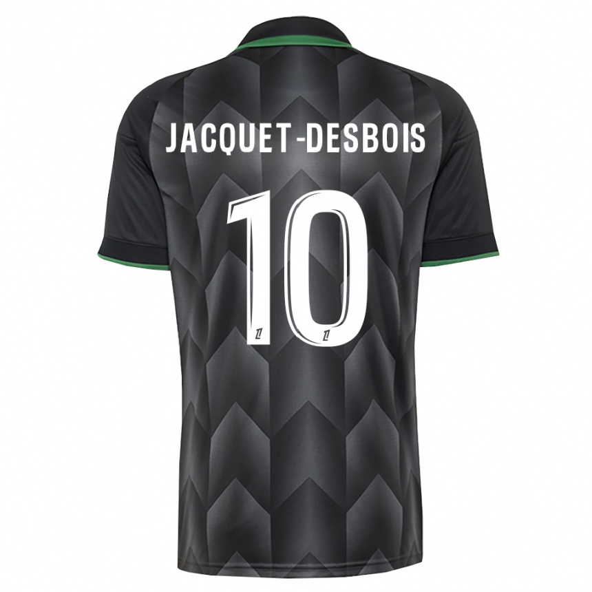 ילדים כדורגל Tairik Jacquet-Desbois #10 לבן שחור ירוק הרחק ג'רזי 2026/27