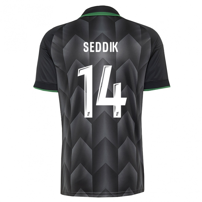 ילדים כדורגל Mohamed Seddik #14 לבן שחור ירוק הרחק ג'רזי 2026/27 ילדים כדורגל Mohamed Seddik #14 לבן שחור ירוק הרחק ג'רזי 2026/27