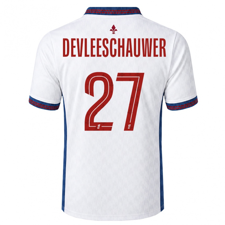 ילדים כדורגל Gwenaëlle Devleeschauwer #27 אדום לבן כחול הרחק ג'רזי 2026/27