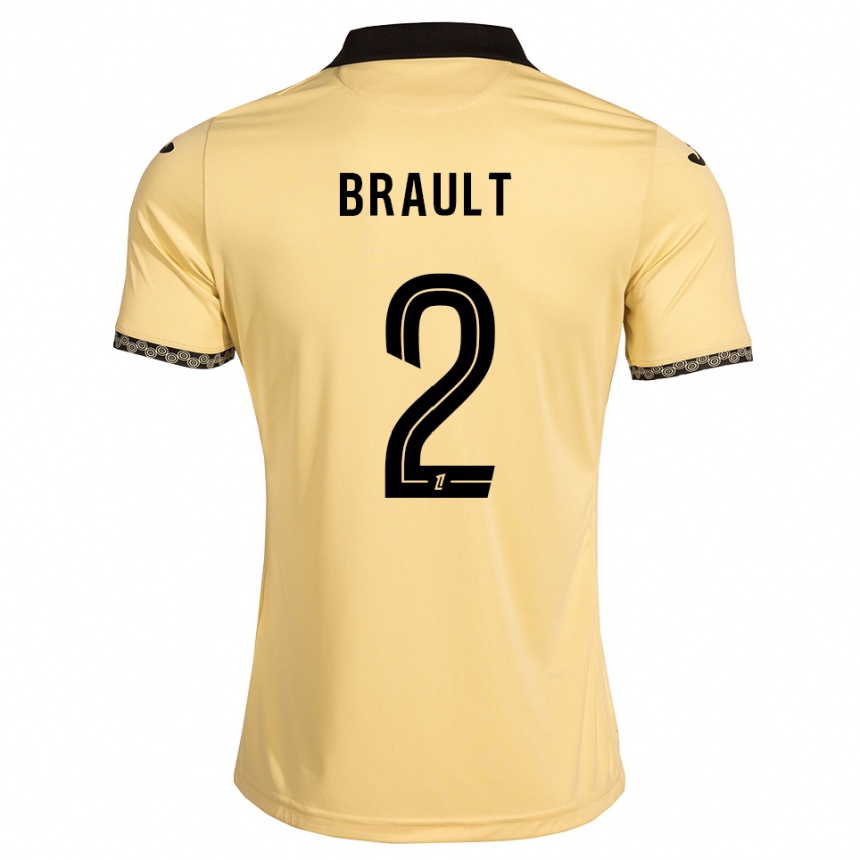ילדים כדורגל Matis Brault #2 לבן נאבאחו שחור הרחק ג'רזי 2026/27