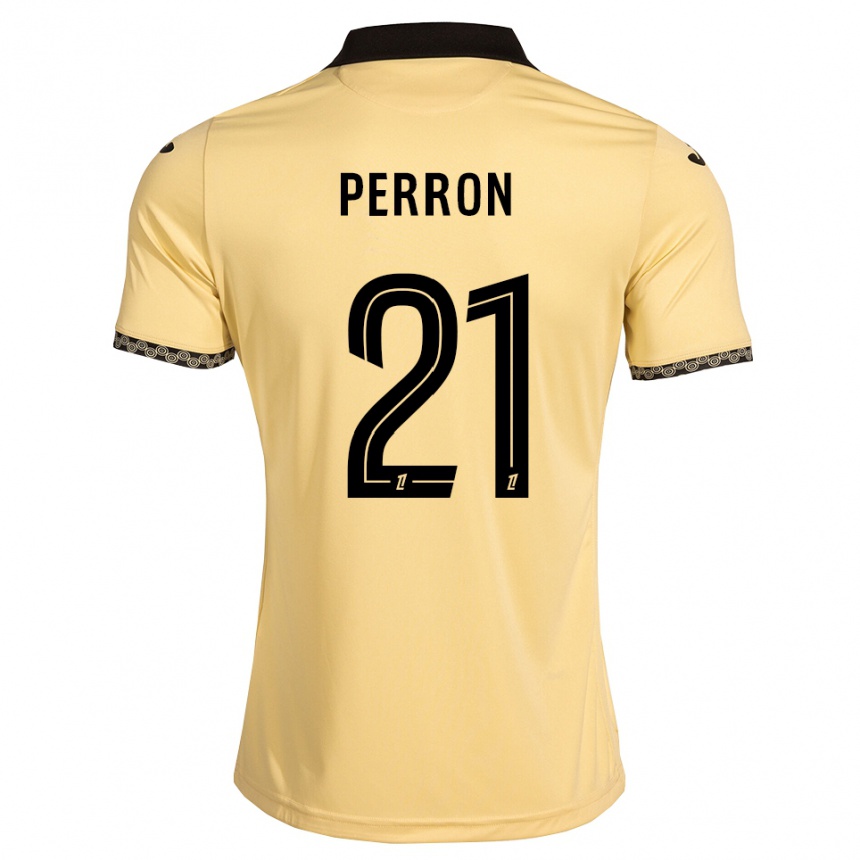 ילדים כדורגל Angéline Perron #21 לבן נאבאחו שחור הרחק ג'רזי 2026/27