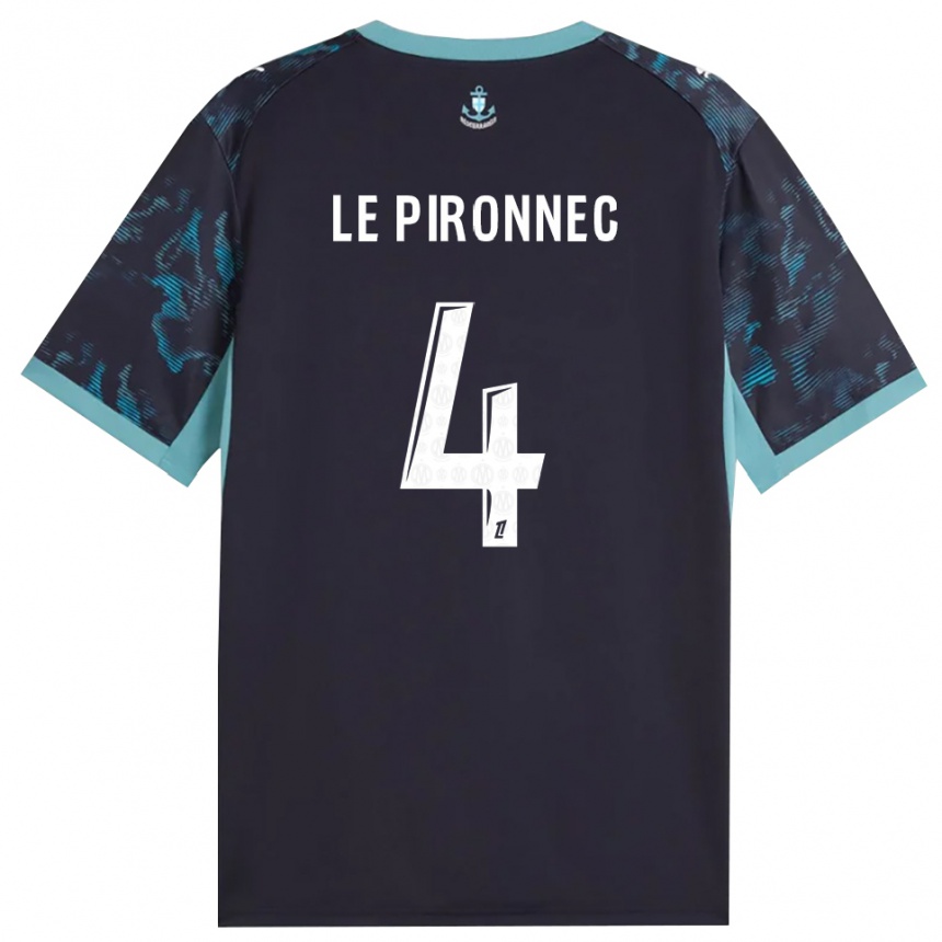 ילדים כדורגל Kélian Le Pironnec #4 טורקיז בהיר שחור הרחק ג'רזי 2026/27