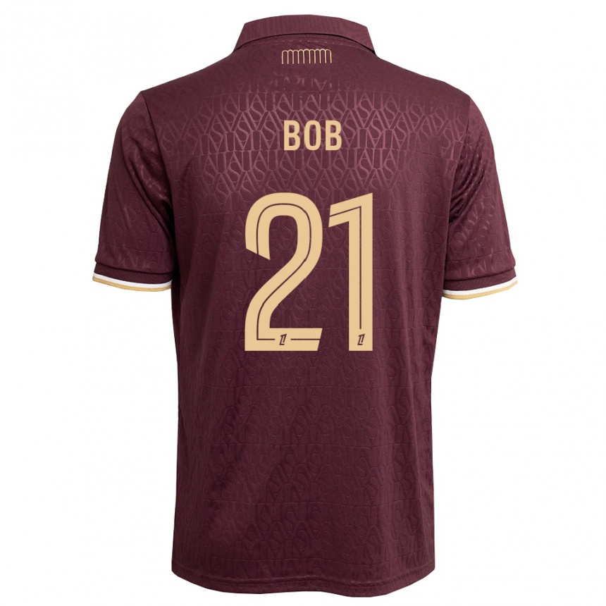 ילדים כדורגל Mohamed Bob #21 חום חולי אדום הרחק ג'רזי 2026/27