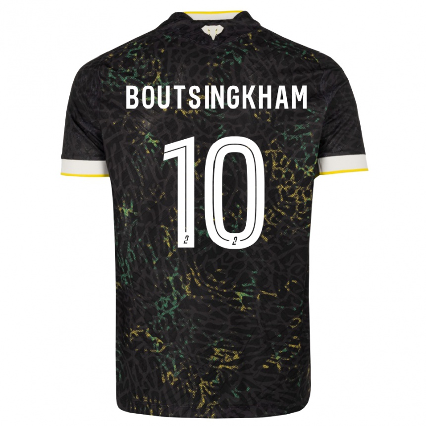 ילדים כדורגל Hugo Boutsingkham #10 שחור לבן צהוב הרחק ג'רזי 2026/27
