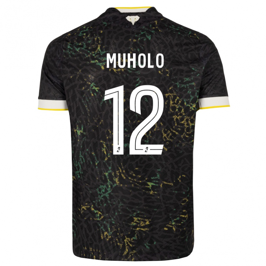ילדים כדורגל Ernest Muholo #12 שחור לבן צהוב הרחק ג'רזי 2026/27