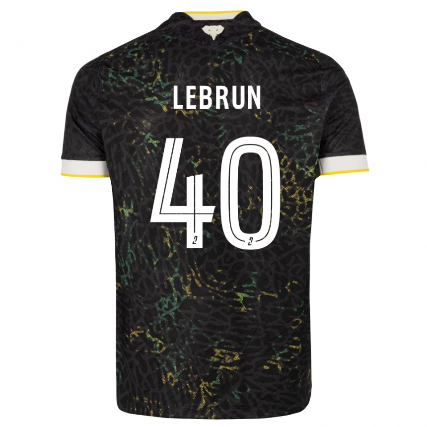 ילדים כדורגל Lisa Lebrun #40 שחור לבן צהוב הרחק ג'רזי 2026/27