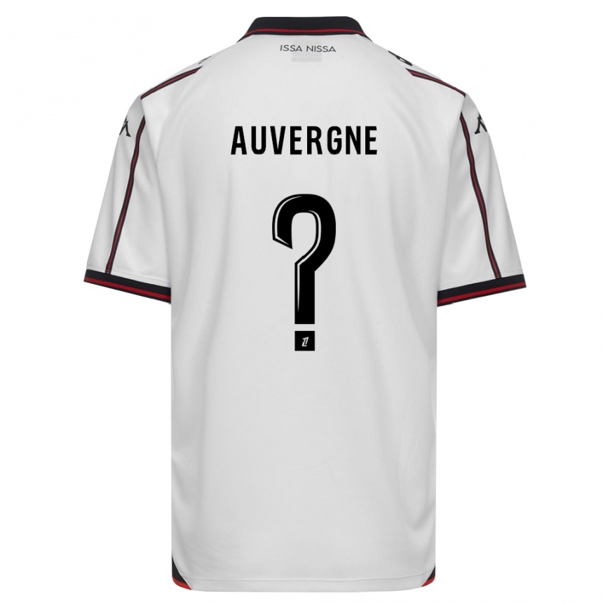 ילדים כדורגל Dorian Auvergne #0 שחור לבן הרחק ג'רזי 2026/27