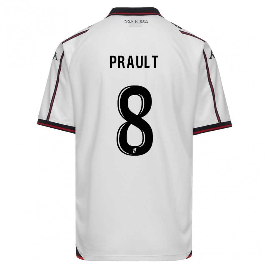 ילדים כדורגל Jade Prault #8 שחור לבן הרחק ג'רזי 2026/27