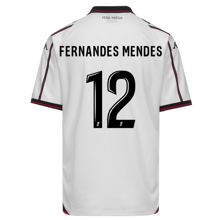 ילדים כדורגל Mathis Fernandes Mendes #12 שחור לבן הרחק ג'רזי 2026/27