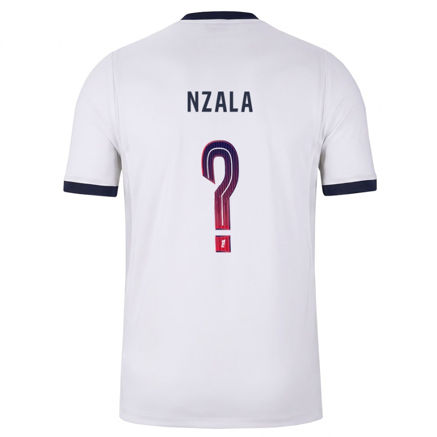 ילדים כדורגל Emmanuel Nzala #0 לבן שחור אדום הרחק ג'רזי 2026/27