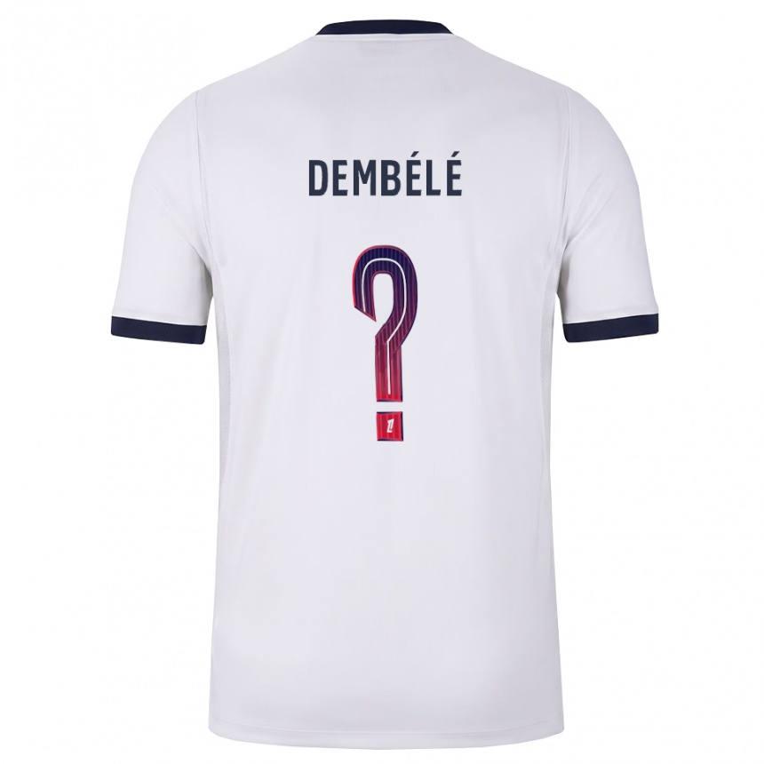 ילדים כדורגל Omar Dembélé #0 לבן שחור אדום הרחק ג'רזי 2026/27