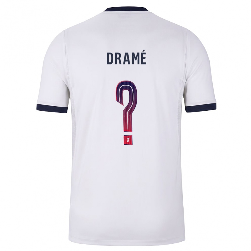 ילדים כדורגל Bakoutoubo Dramé #0 לבן שחור אדום הרחק ג'רזי 2026/27
