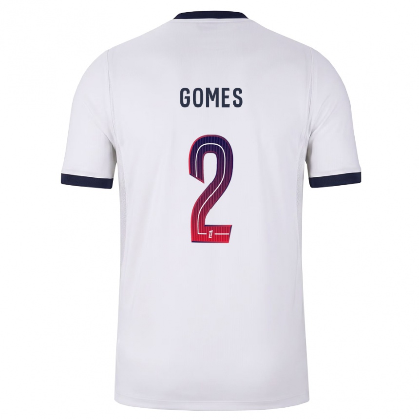 ילדים כדורגל Nicolas Gomes #2 לבן שחור אדום הרחק ג'רזי 2026/27