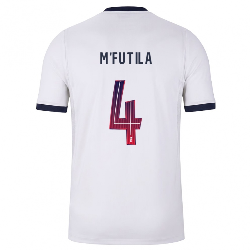 ילדים כדורגל Hermi M'futila #4 לבן שחור אדום הרחק ג'רזי 2026/27