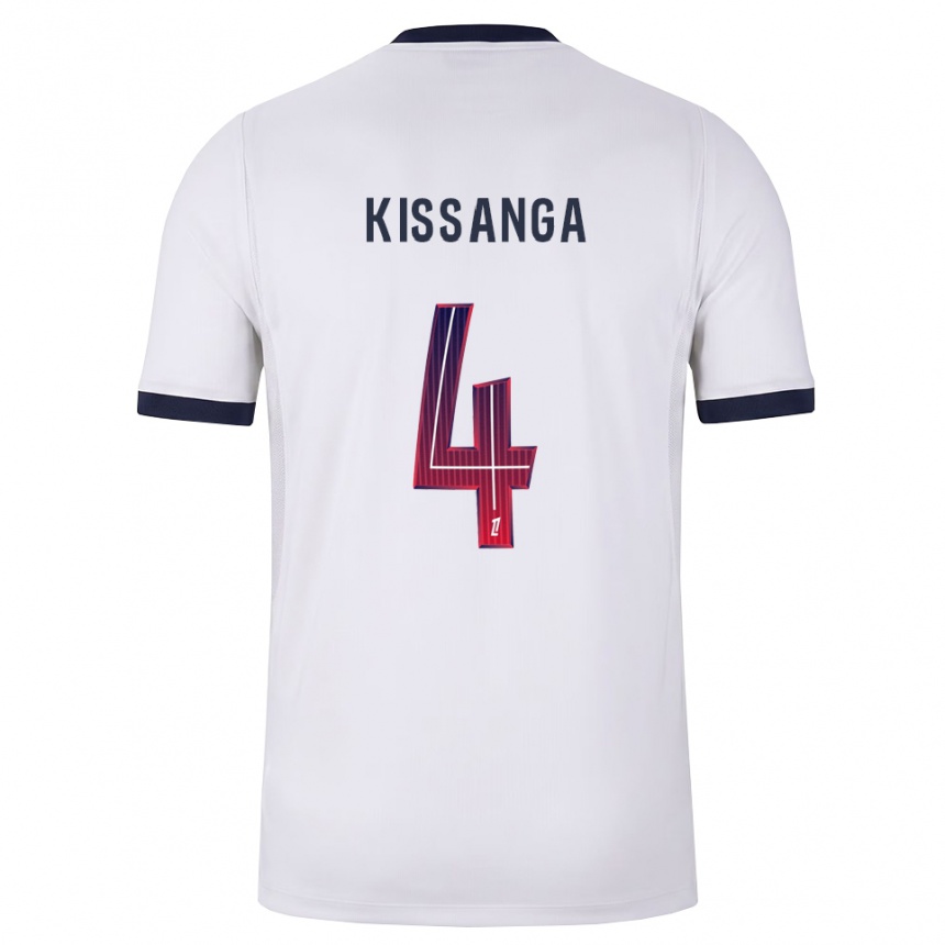 ילדים כדורגל Hugo Kissanga #4 לבן שחור אדום הרחק ג'רזי 2026/27