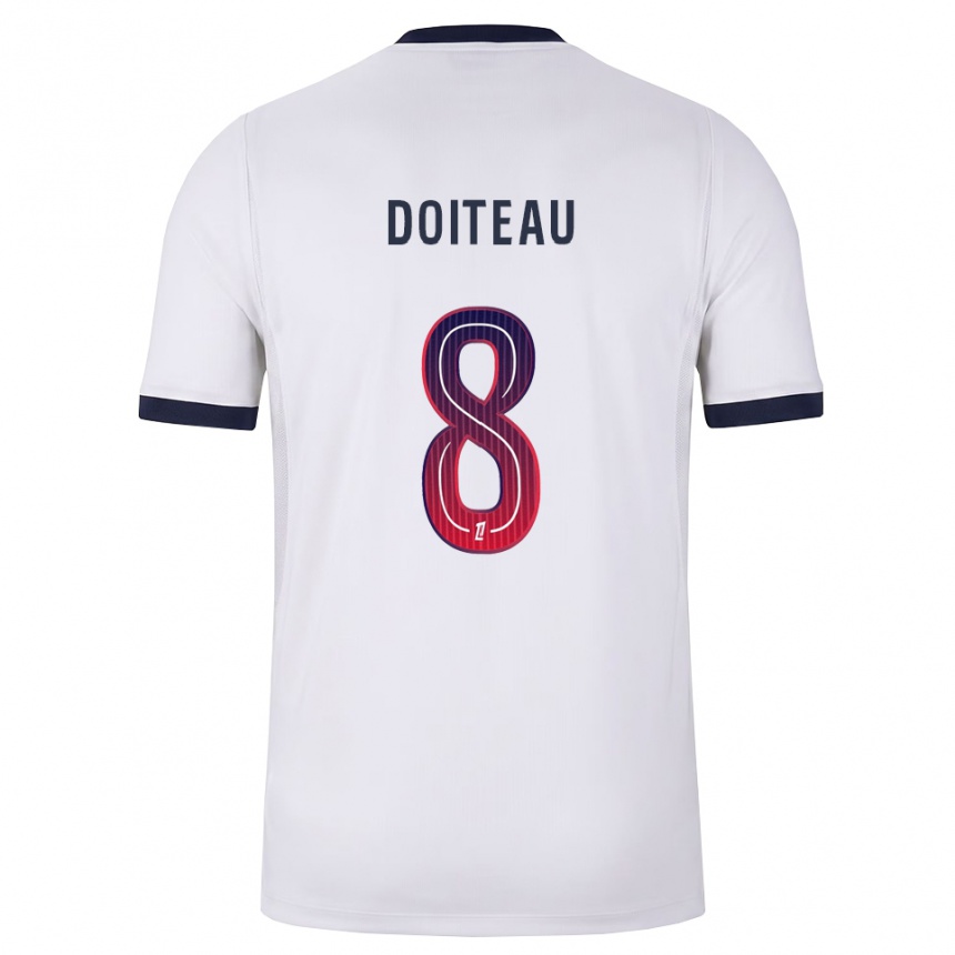 ילדים כדורגל Benoit Doiteau #8 לבן שחור אדום הרחק ג'רזי 2026/27
