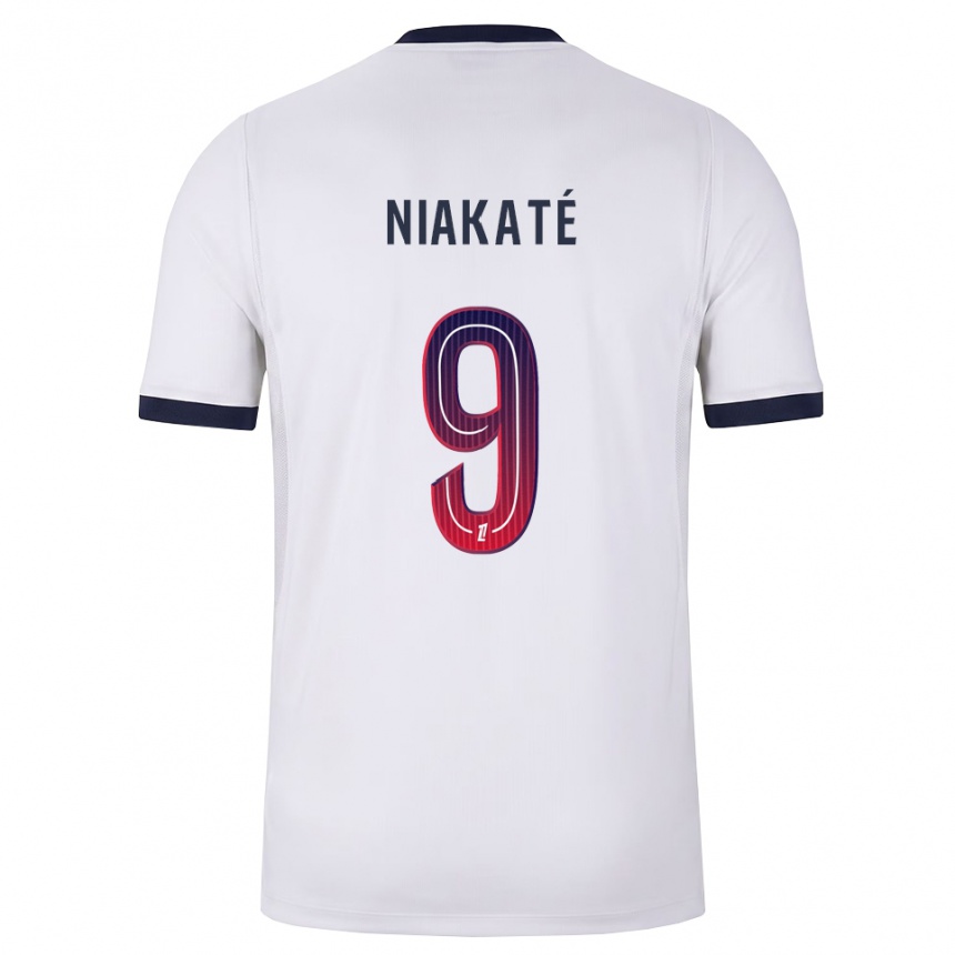 ילדים כדורגל Maoula Niakaté #9 לבן שחור אדום הרחק ג'רזי 2026/27