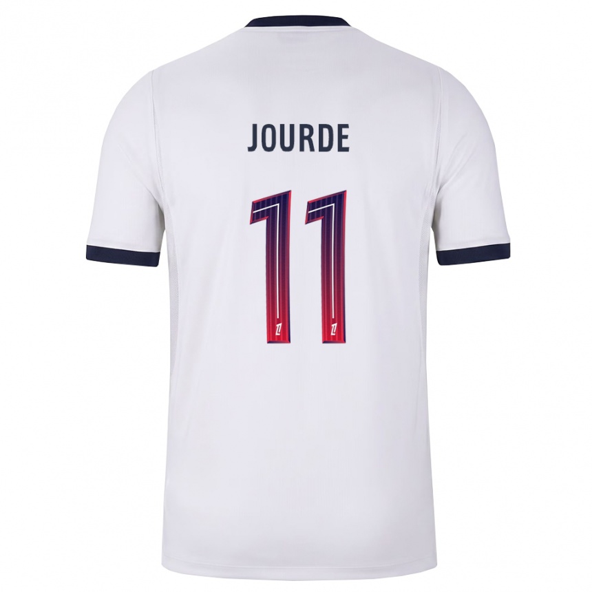 ילדים כדורגל Florianne Jourde #11 לבן שחור אדום הרחק ג'רזי 2026/27