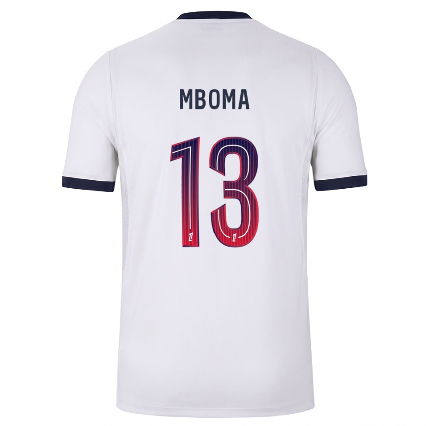 ילדים כדורגל Harryl Mboma #13 לבן שחור אדום הרחק ג'רזי 2026/27