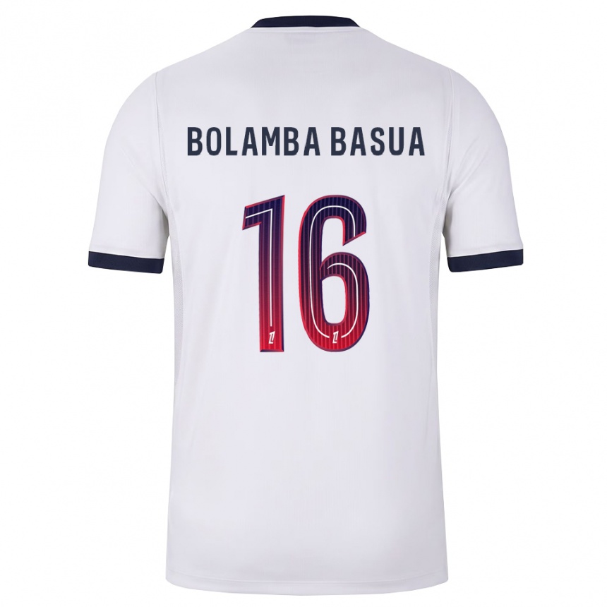 ילדים כדורגל Kévin Bolamba Basua #16 לבן שחור אדום הרחק ג'רזי 2026/27