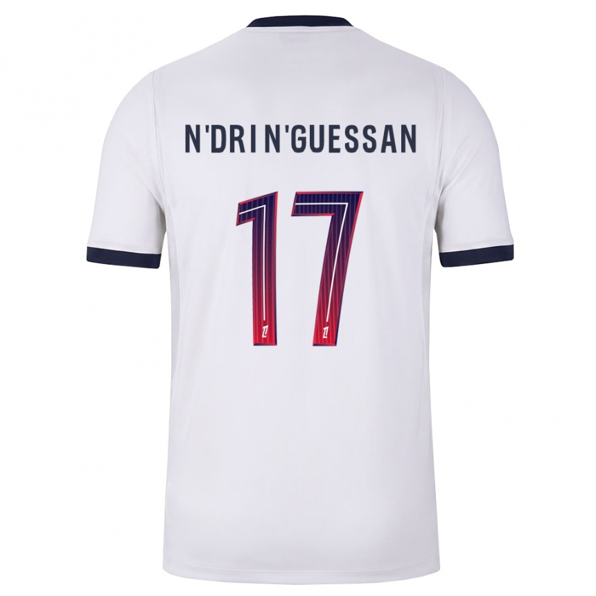 ילדים כדורגל Landry N'dri N'guessan #17 לבן שחור אדום הרחק ג'רזי 2026/27