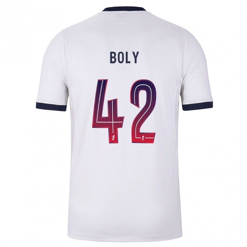 ילדים כדורגל David Boly #42 לבן שחור אדום הרחק ג'רזי 2026/27