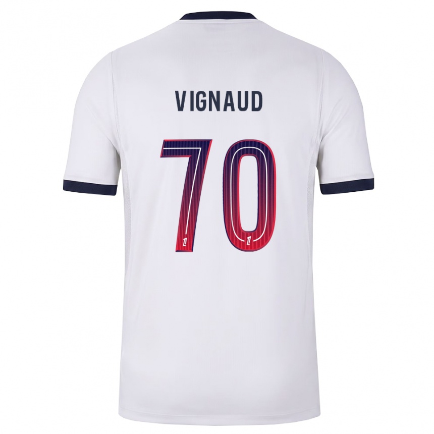 ילדים כדורגל Arthur Vignaud #70 לבן שחור אדום הרחק ג'רזי 2026/27 ילדים כדורגל Arthur Vignaud #70 לבן שחור אדום הרחק ג'רזי 2026/27