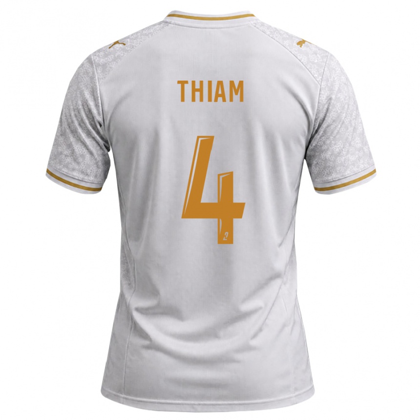 ילדים כדורגל Imran Thiam #4 לבן אפור זהב הרחק ג'רזי 2026/27
